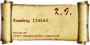 Kemény Ildikó névjegykártya