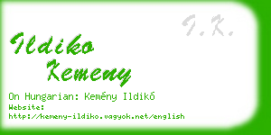 ildiko kemeny business card